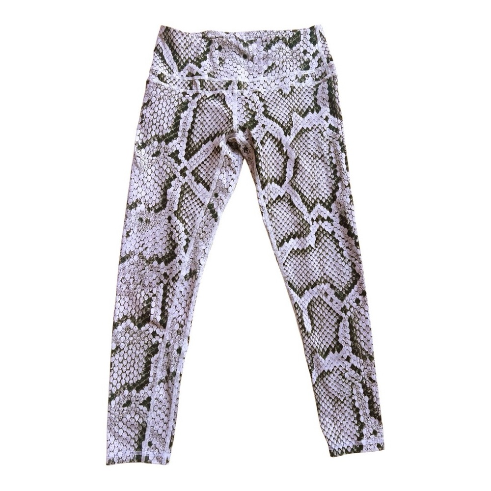 Varley Black and Grey Snake Print Legging Size Medium